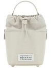 Maison Margiela White '5a Bucket' With Chain Adjustable Shoulder Strap In Leather Woman