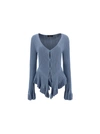 Blumarine Ruffled-hem Knit Cardigan