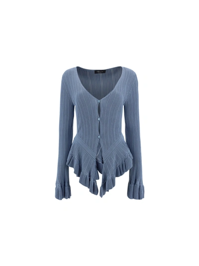 Blumarine Ruffled-hem Knit Cardigan In Ticino
