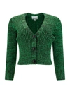 Ganni + Net Sustain Cropped Mélange Knitted Cardigan