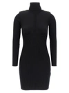 Elisabetta Franchi Schwarze Strickkleid Mit Hohem Kragen
