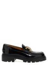 TOD'S CHAIN LOAFERS FLAT SHOES BLACK
