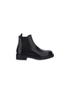 Prada Dark Brown Aubergine Leather Ankle Boots