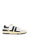 Lanvin Black And White Leather Clay Low Mesh Sneakers