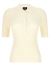 Apc A.p.c. Fitted White Polo Shirt With Classic Collar In Neutral