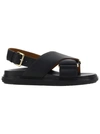 Marni Woman Sandals Black Size 6 Soft Leather In Black
