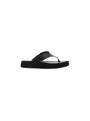 The Row Ginza Leather And Velvet Platform Flip Flops