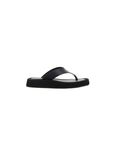 The Row Ginza Leather And Suede Sandals In Black