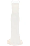 Maison Margiela Open-back Tulle-trimmed Duchesse-satin Gown