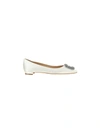 Manolo Blahnik Hangisi Crystal-embellished Leather Ballet Flats
