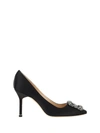 Manolo Blahnik Hangisi 50 Fmc Crystal-embellished Satin Pumps