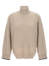 BRUNELLO CUCINELLI HIGH NECK SWEATER SWEATER, CARDIGANS BEIGE