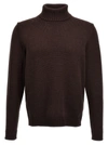 Zanone Wool Roll-neck Sweater In Brown