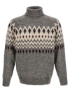 BRUNELLO CUCINELLI JACQUARD PATTERNED SWEATER SWEATER, CARDIGANS GRAY