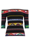 Pucci Off-the-shoulder Striped Jacquard-knit Top