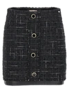 LIU •JO JEWEL BUTTON TWEED SKIRT SKIRTS BLACK