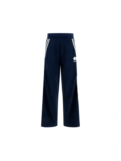 Kenzo Floral Trim Track Pants In Blue