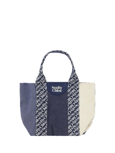 See By Chloé Laetizia Colorblock Tote In Royal Navy