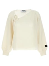Msgm Knotted Sweater In Neutral