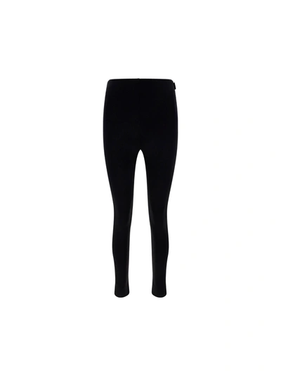 Moncler Brand-embossed Slim-fit High-rise Stretch-woven Leggings In Nero
