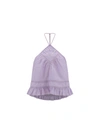 Isabel Marant Étoile Lilac Halterneck Flared  Top In Cotton Blend Woman