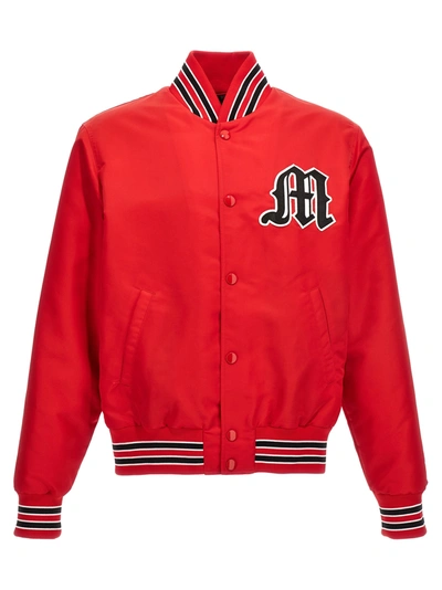 Msgm Logo Bomber Jacket In Red