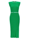 KARL LAGERFELD LOGO KNIT DRESS DRESSES GREEN