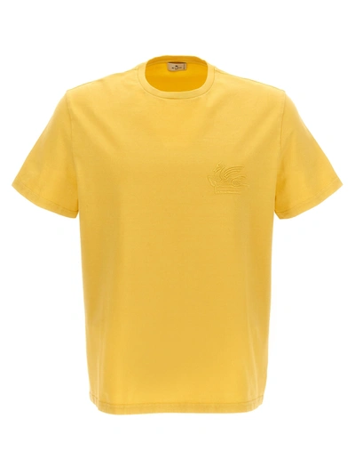 Etro T-shirt Logo In Yellow