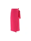 P.a.r.o.s.h Dark Pink Solid Midi Skirt
