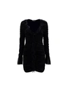 Blumarine Deep V-neck Ruched Minidress