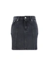 Heron Preston Denim Cutout Mini Skirt