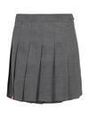 THOM BROWNE WOOL SKIRT WITH ICONIC TRICOLOR DETAILS