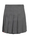 Thom Browne Wool Miniskirt With Pleated Design And Side Stripe Detail
