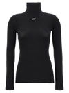 Off-white Printed Stretch-jersey Turtleneck Top