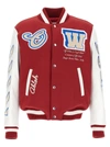 Off-white Varsity Wool-blend Bomber Jacket For Men