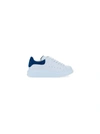 Alexander Mcqueen White And Blue Embossed Classic Sneakers