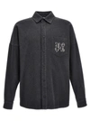 PALM ANGELS PA MONOGRAM OVERSHIRT SHIRT, BLOUSE GRAY