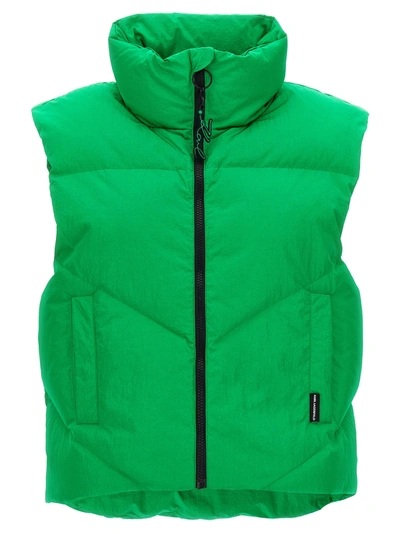 Karl Lagerfeld Padded Zip-up Vest In Green