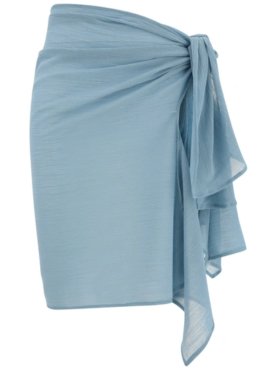 Ludovic De Saint Sernin Blue Pareo Miniskirt In Light Blue