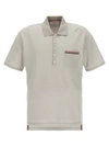 Thom Browne Cotton Polo Shirt With Ribbed Collar And Side Slits