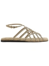 Brunello Cucinelli Suede Monili Caged Sandals