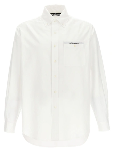 Palm Angels Sartorial-tape Cotton Shirt In White