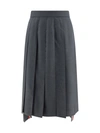 Thom Browne Dark Blue Dropped Back Pleated Skirt