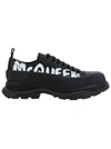 Alexander Mcqueen Men's Tread Slick Leather Low-top Sneakers In Black