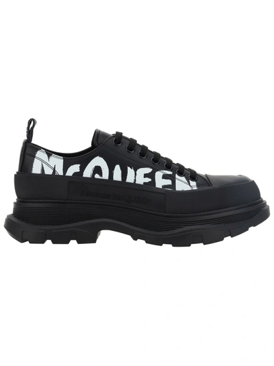 Alexander Mcqueen Leather Sneakers In Black,white