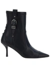 Stuart Weitzman Black Bootie With Buckle Detail And Stiletto Heel In Smooth Leather Woman