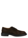TOD'S SUEDE LACE UP SHOES FLAT SHOES BROWN