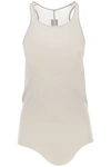 Rick Owens Ribbed Tank Top With Olympic Neckline