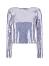Self-portrait Sequined Cropped Top