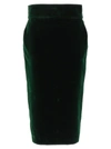 ALEXANDRE VAUTHIER VELVET MIDI SKIRT SKIRTS GREEN